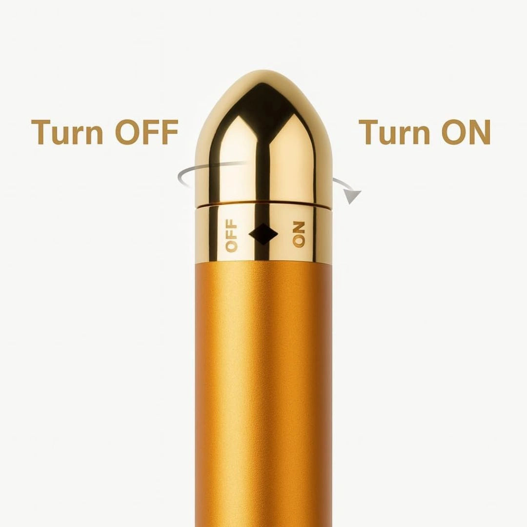 Gold beauty bar massaging jawline