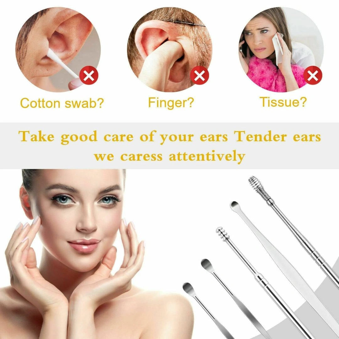 Ear cleaning tool in use gently